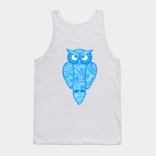 Owl (light blue) Tank Top